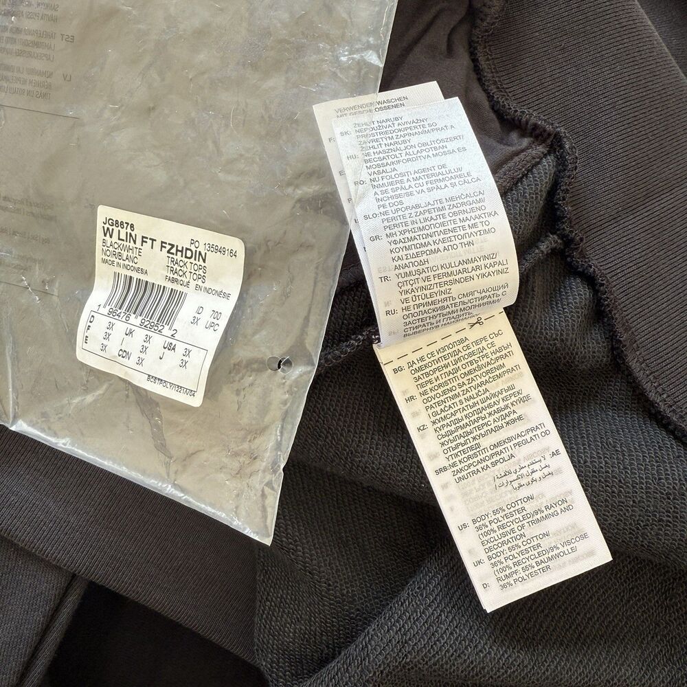 Adidas NWT Women’s Track Jacket Top Plus Size 3X Hoodie Black Cotton Blend - Picture 5 of 5